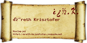 Éreth Krisztofer névjegykártya