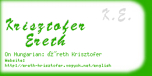 krisztofer ereth business card